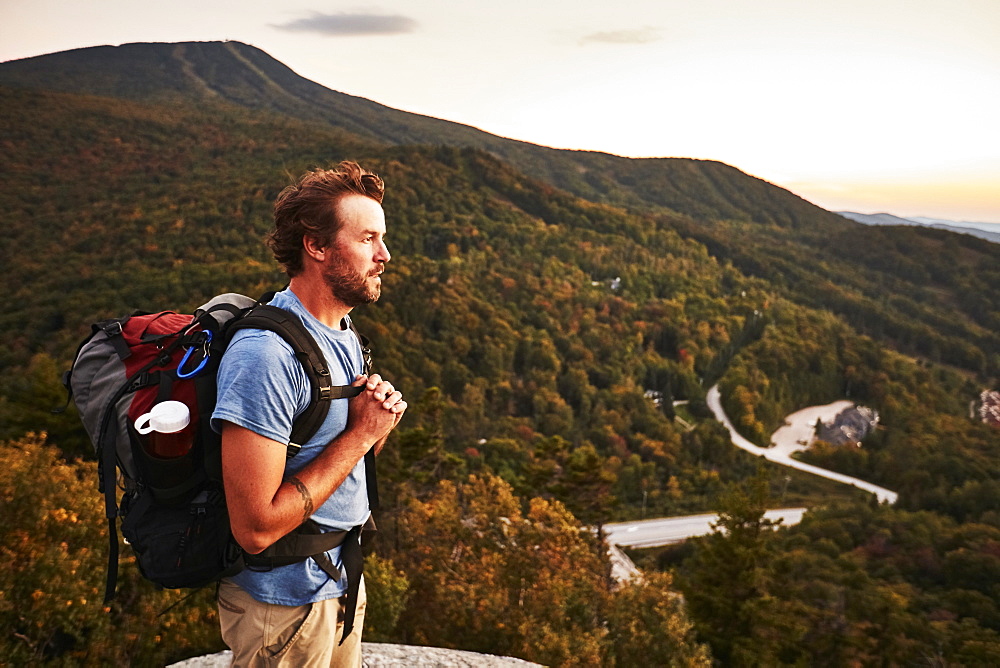 A Man Hikes Along The Appalachian Trail