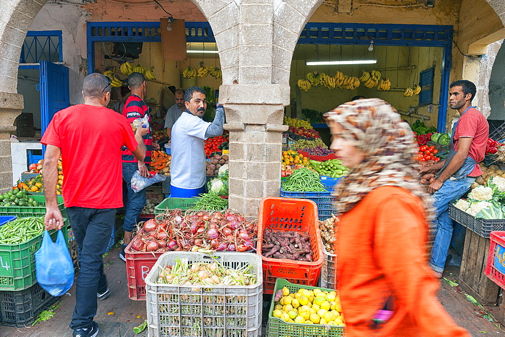 Vegetable And Fruit Market On The Street Of Essaouira, Morocco, Africa