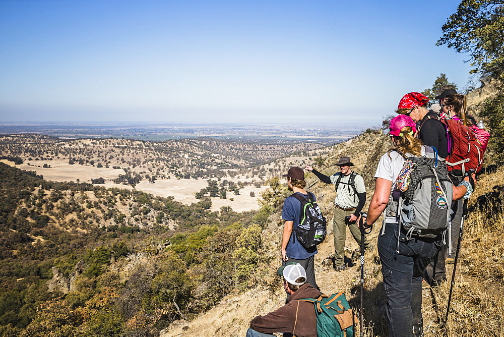 Hikers overlooking the Central Valley The Sutter Buttes, formerly known as the Marysville Buttes