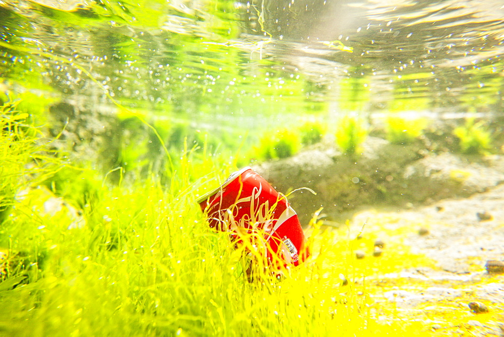 Trash Floating On The Brittany Shore Line At Le Couregant, France