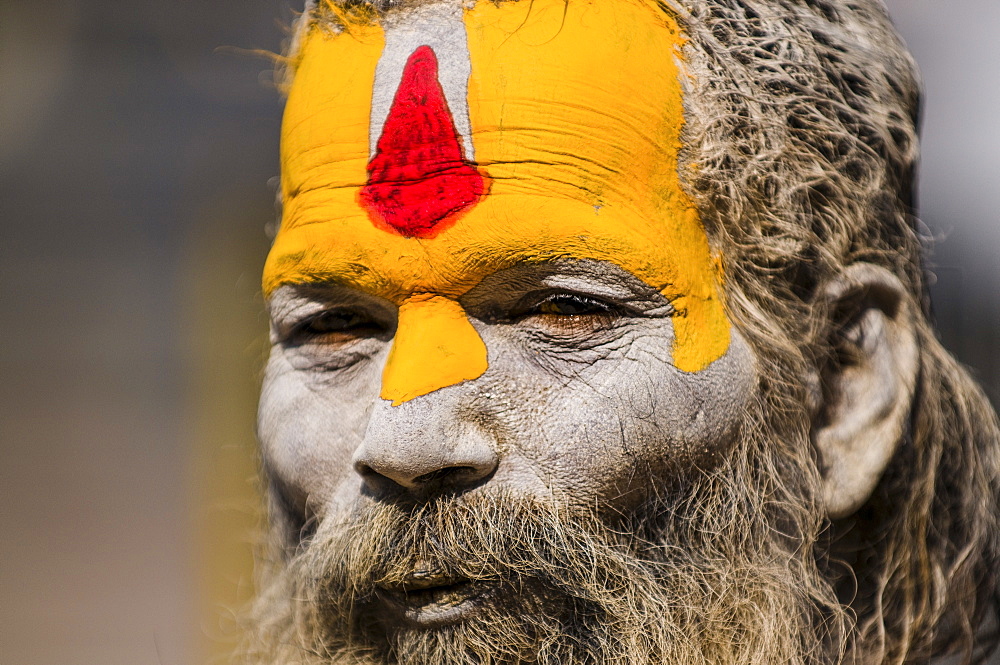 A Shaivite sadhu or Hindu ascetic at Pashupatinath Temple in Kathmandu, Nepal