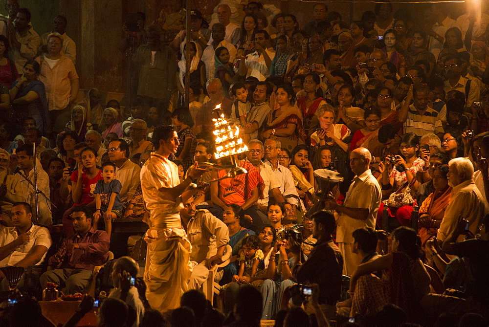 Ganga Aarti At Dashaswamedh Ghat, Varanasi, Uttar Pradesh, India