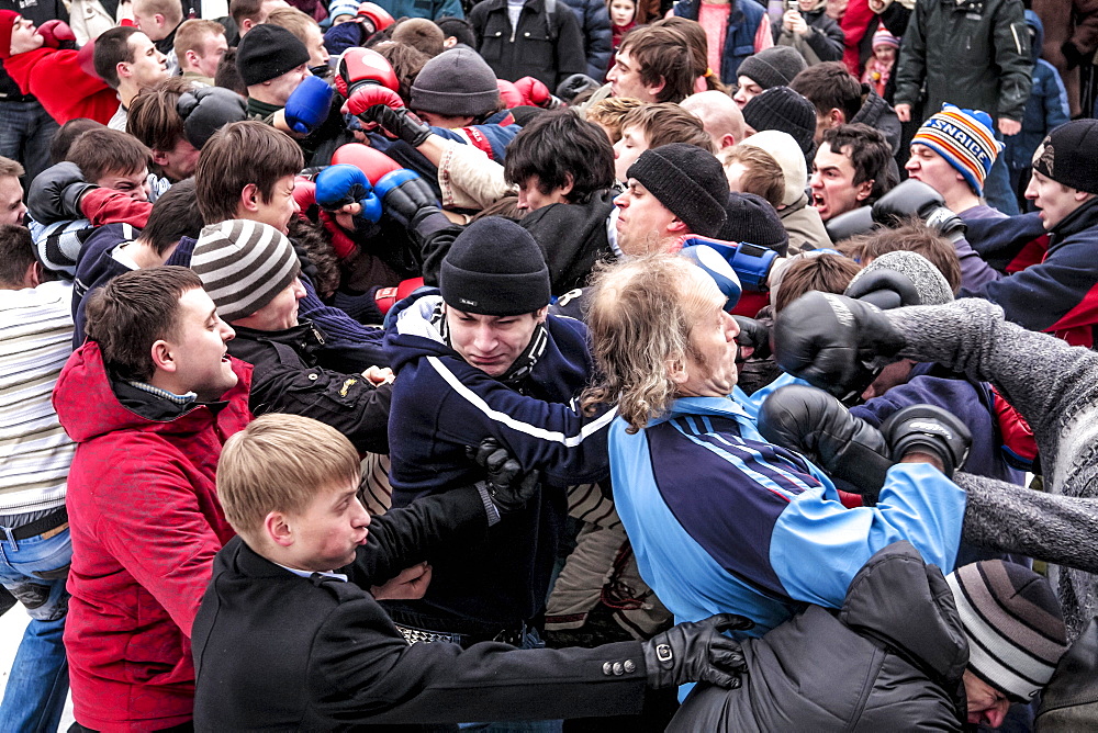 Crowd Of Fighters At The Festival Of Maslenitsa In Russia