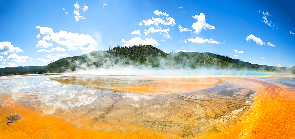 Grand Prismatic Spring At Yellowstone National Park, Wyoming, Usa