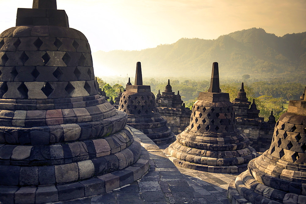 Ruins Of The Borobudur Temple In Yogyakarta, Java Island, Indonesia