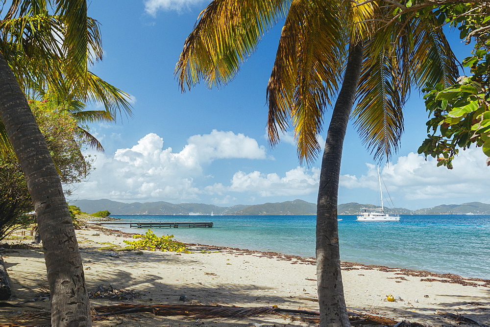 Scenic View Of Beach Scene On Caribbean Salt Island, British Virgin