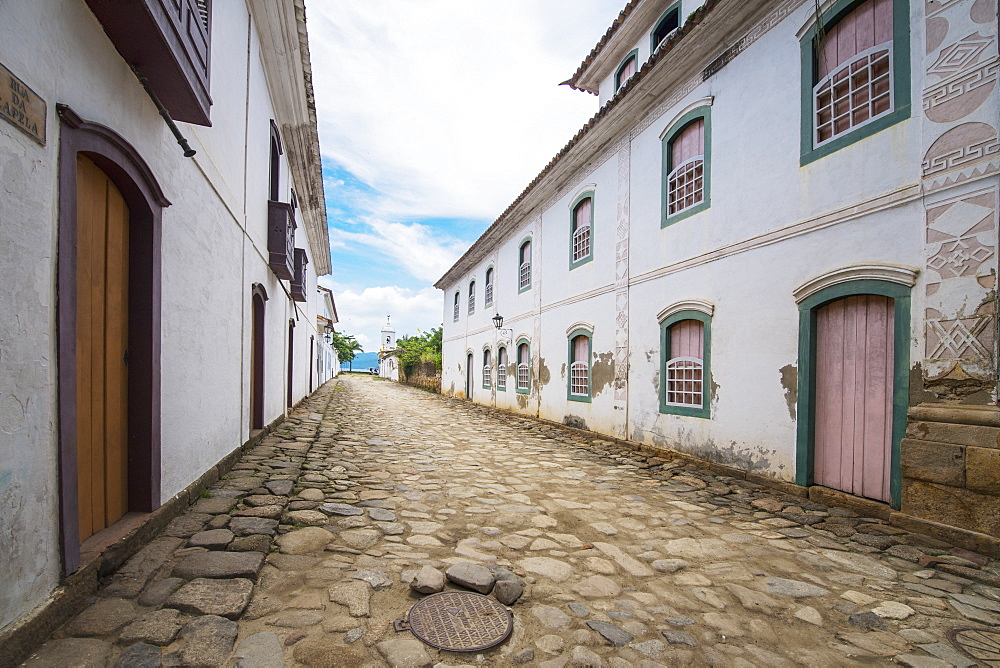 Cobble stone street in Paraty at Costa Verde