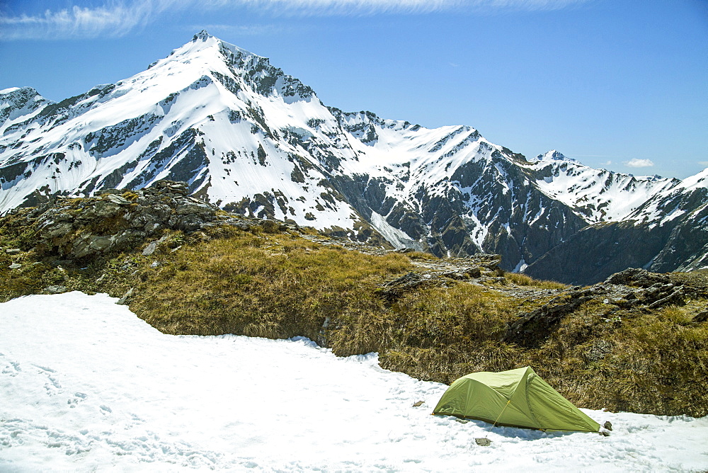 Alpine Camping On French Ridge In Mount Aspiring National Park