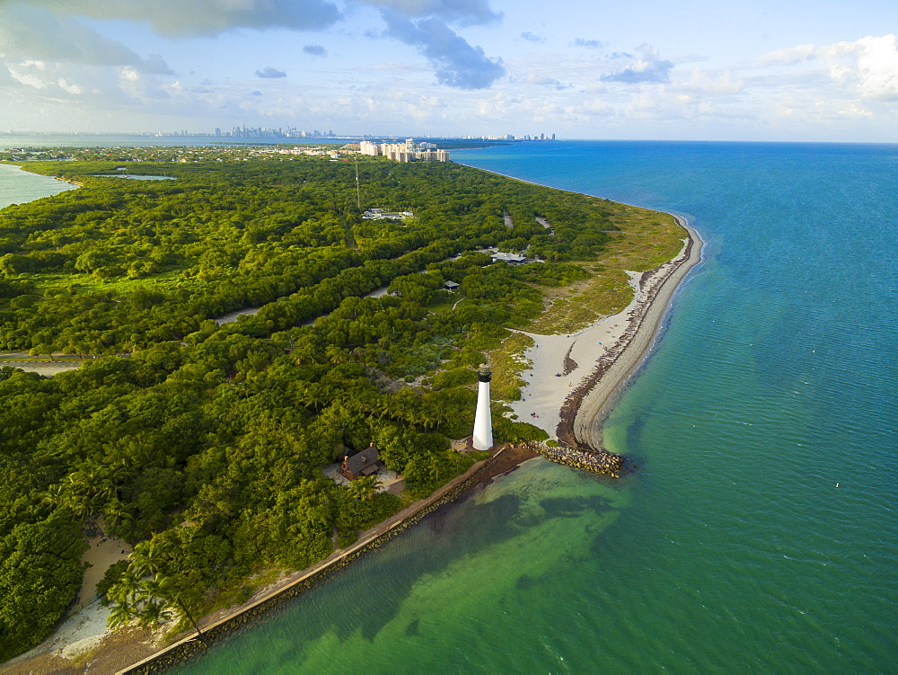 Cape Florida Lighthouse At Key Biscayne, Florida, Usa