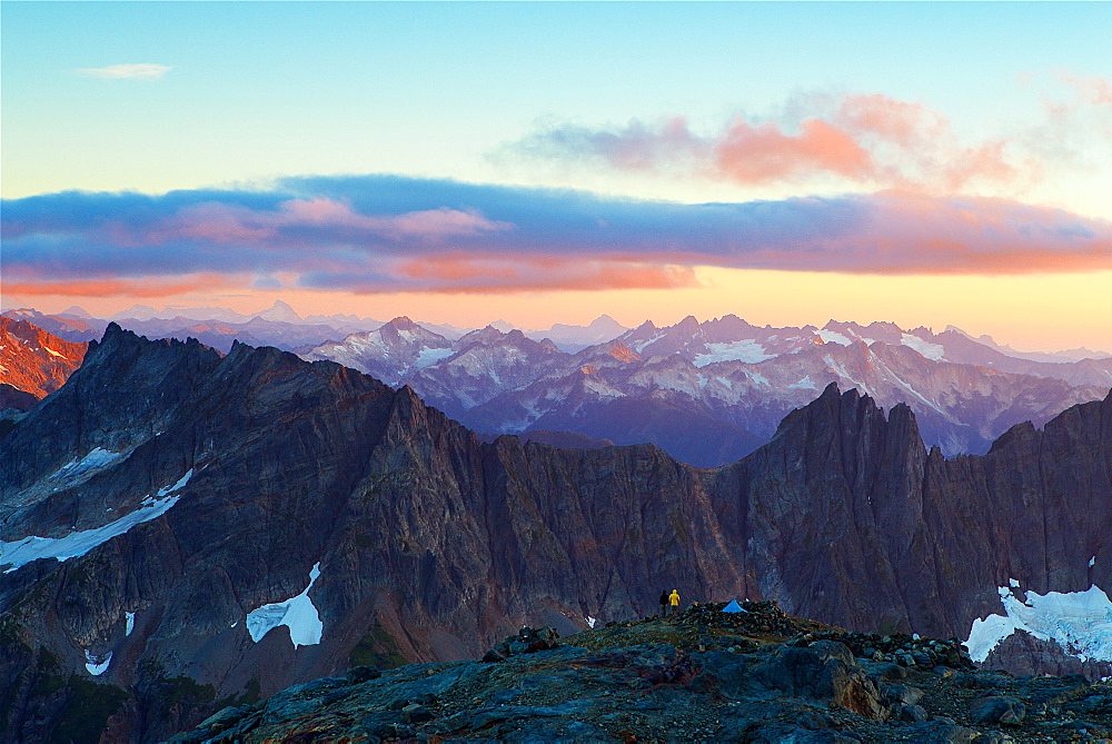 Two Friends Marvel At The View At North Cascades National Park