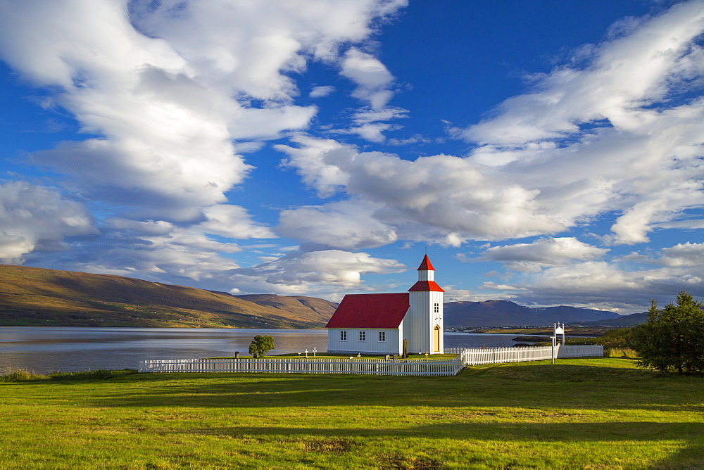 Glaesibaejarkirkja Church on Eyjafjordur Akureyri, Iceland