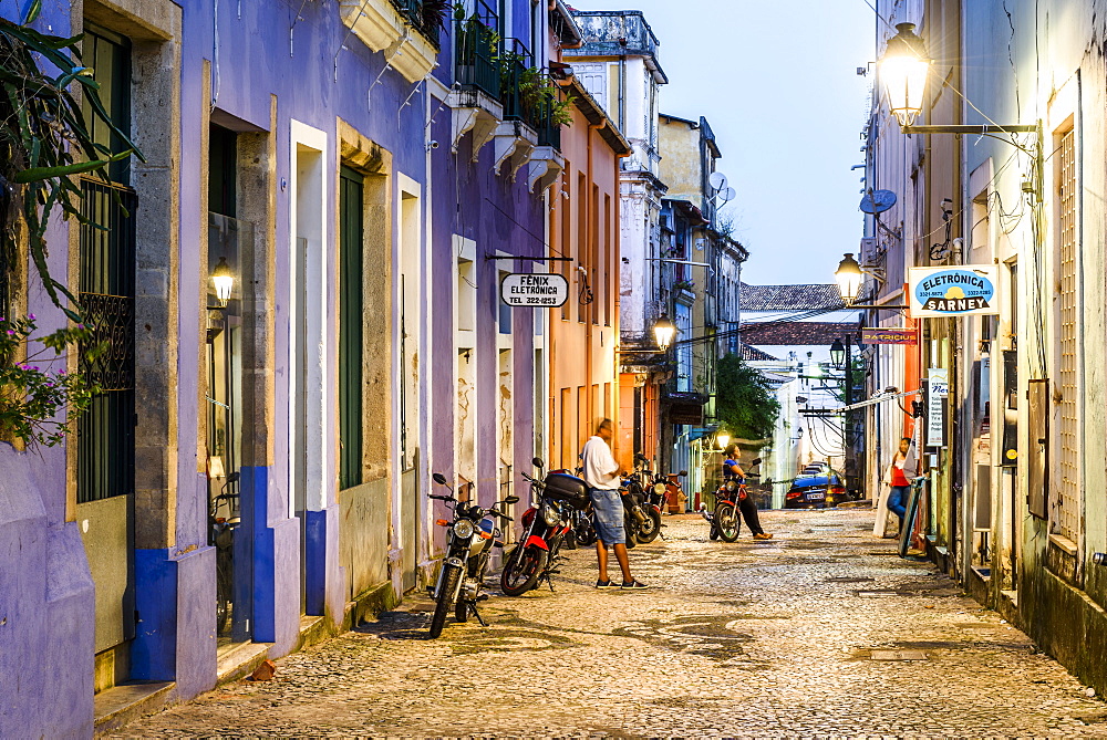 Pelourinho district in the old historic downtown of Salvador, Bahia, Brazil