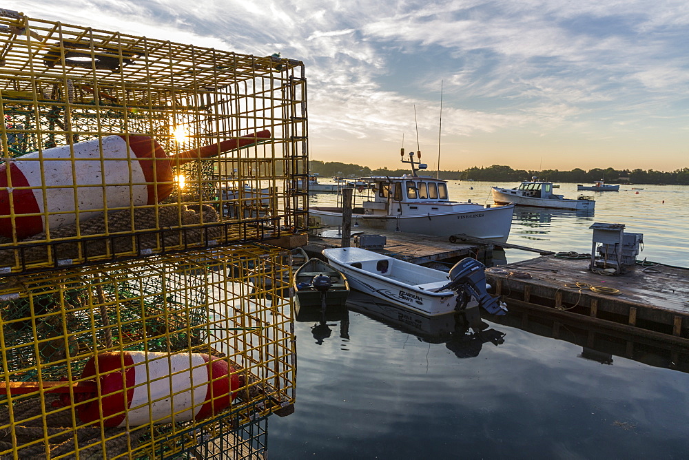 Lobster Buoys And Traps On The Wharf At The Friendship Lobster Co-op In Friendship, Maine