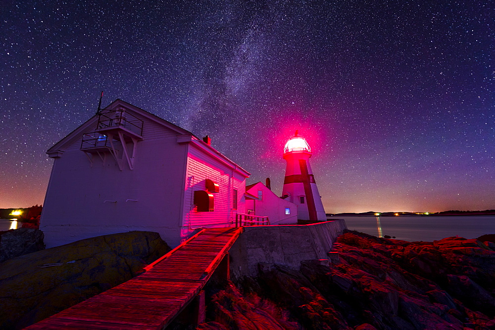 The Milky Way over Head Harbor Lighthouse (also known as East Quoddy Head Lighthouse) on Campobello Island in New Brunswick, Canada.