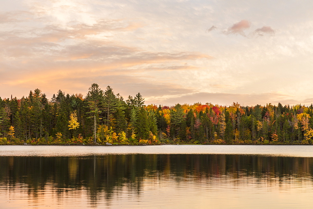 Little Greenough Pond in Wentworths Location, New Hampshire. Fall. Northern Forest.