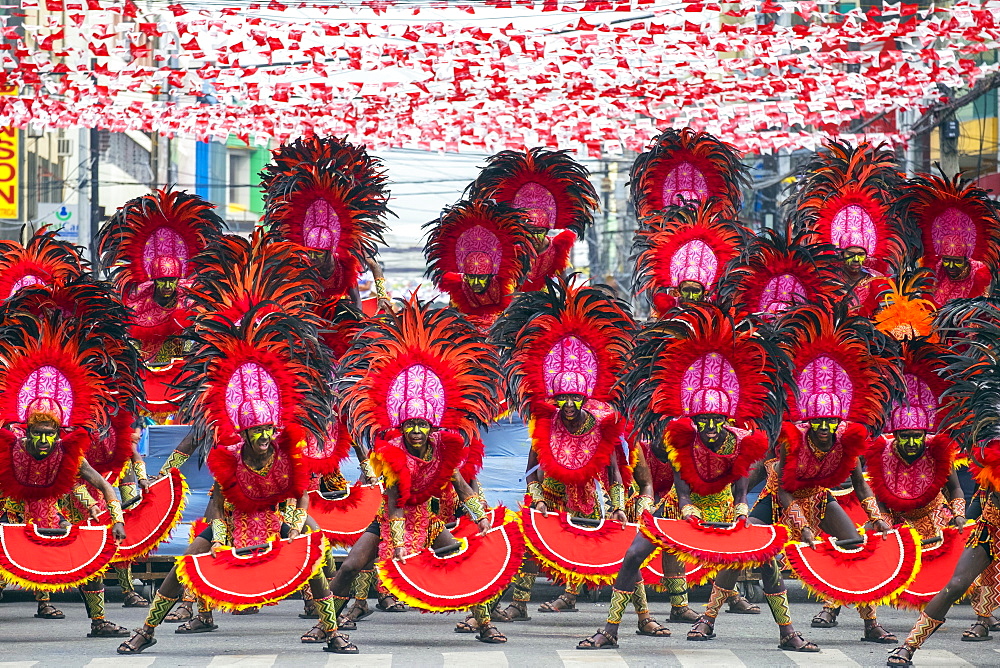 Ati warriors performing at Dinagyang Festival, Iloilo, Philippines