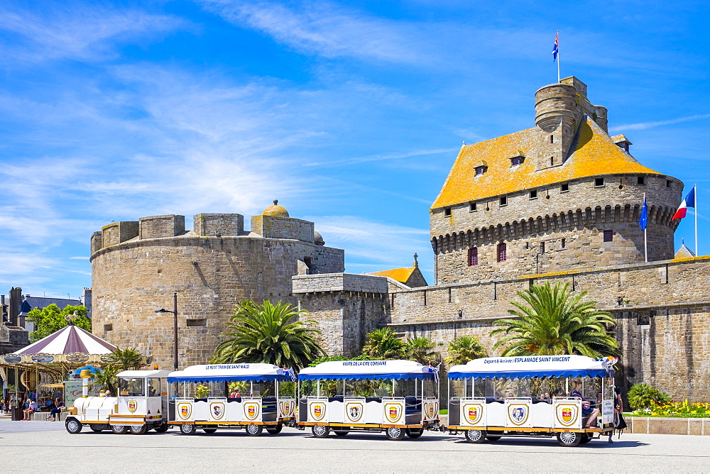 Medieval fortified Chateau Saint-Malo castle, Bretagne, France