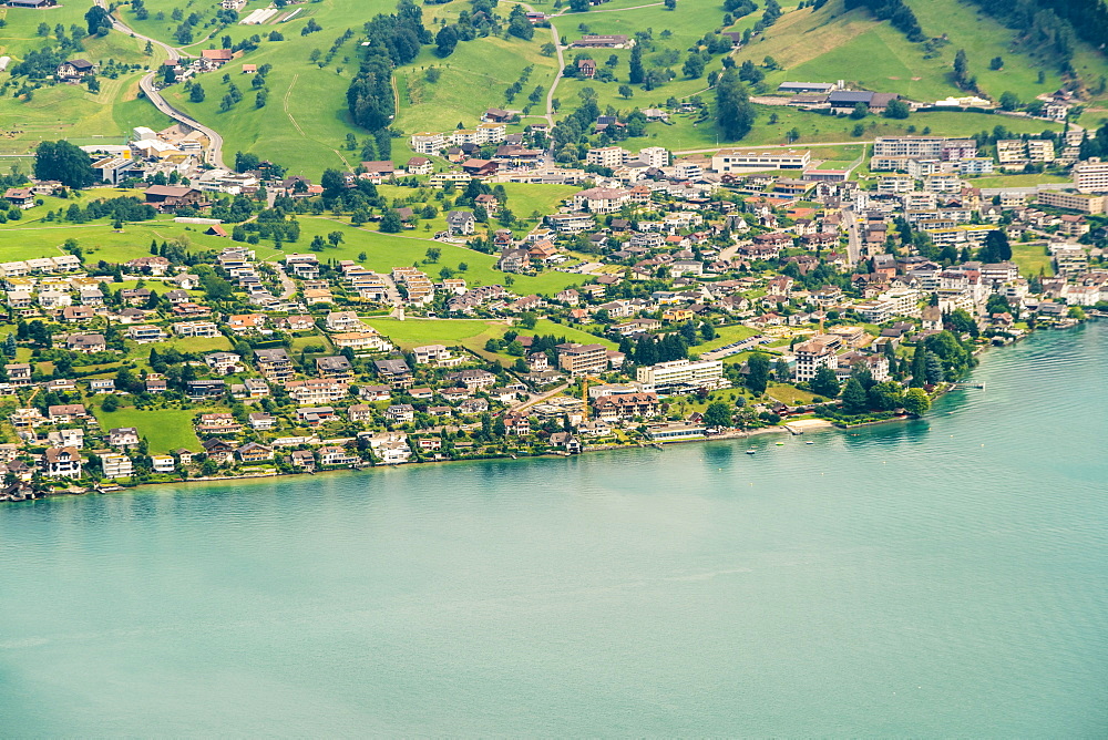 TownscapeÂ onÂ LucerneÂ Lake shore, Lucerne, Switzerland