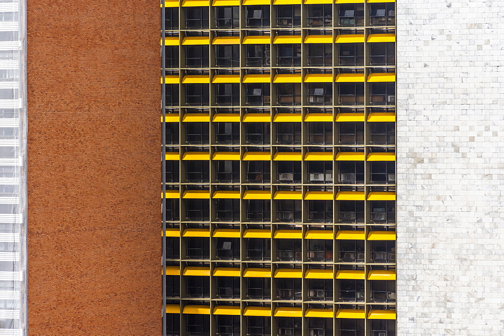 Architectural photograph with skyscraper facade, Brasilia, Brazil