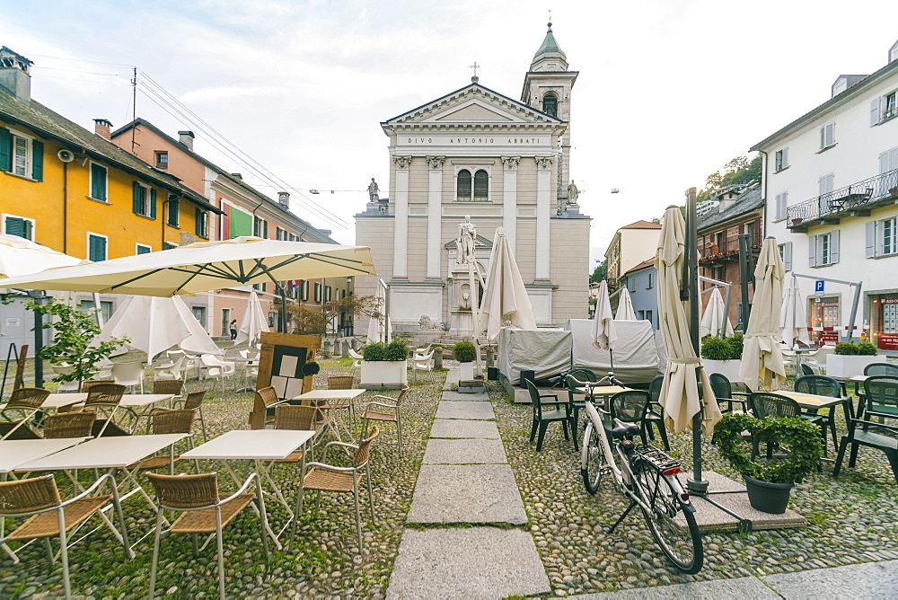 View of St Antonio Square (Piazza Sant Antonio), Locarno, Ticino, Switzerland