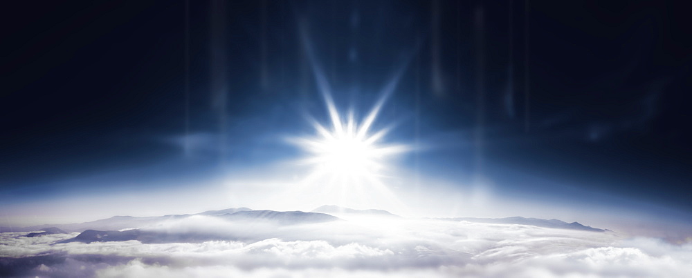 Panoramic photo of sunrise