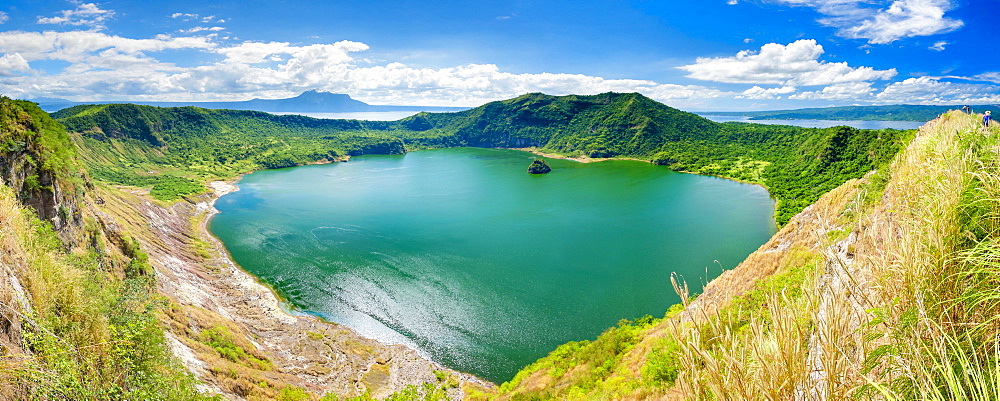 Crater lake of Taal Volcano on Taal Volcano Island, Philippines