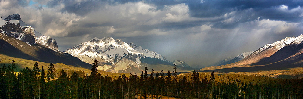 Panorama of mountains and valley