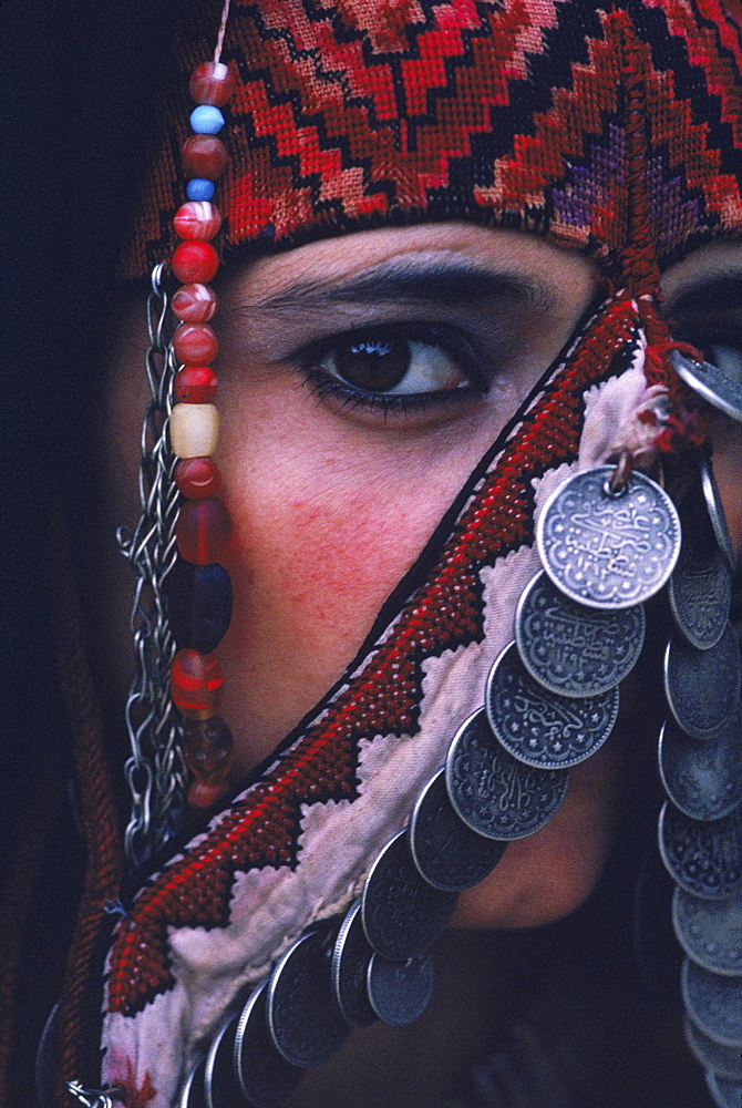 Jordan: Palestinians are proud to model and wear traditional finery a symbol of their national identity. Costume from the collection of Waddad Kawar of Amman, Jordan.