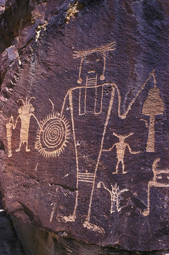 Prehistoric Fremont rock art (petroglyphs) in Dinosaur National Monument in Utah and Colorado