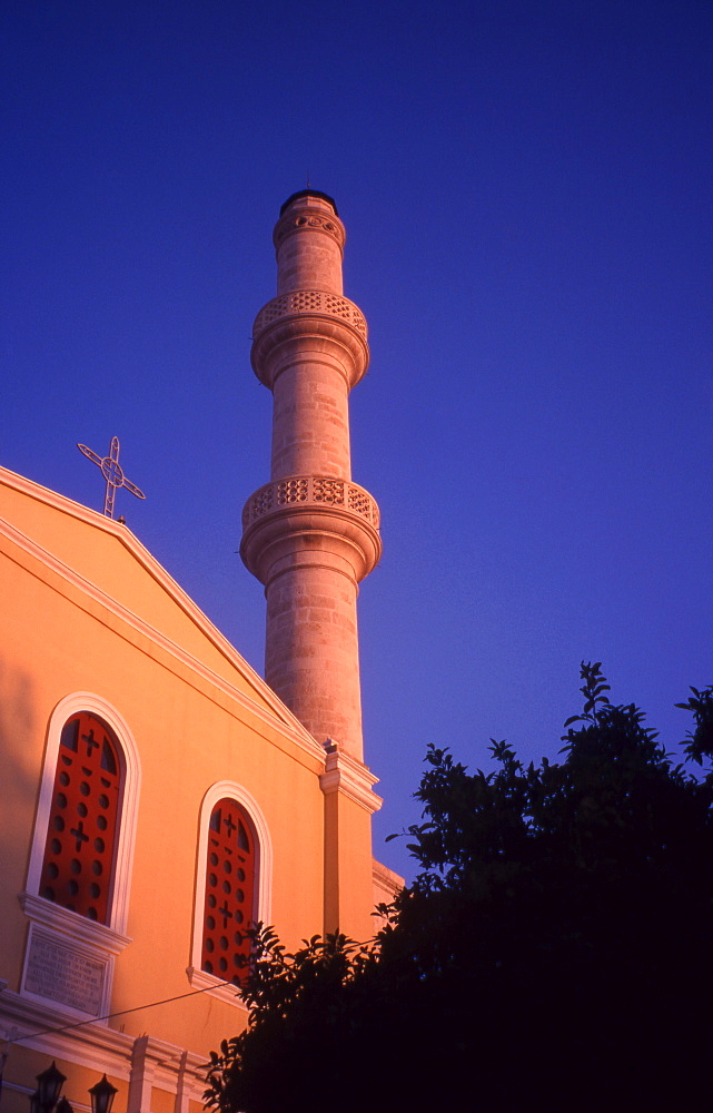 Greece. Western Crete. Turkish Mosque and Dominican Monastery of St Nicholas. Splantzia district of Chania Old Town.