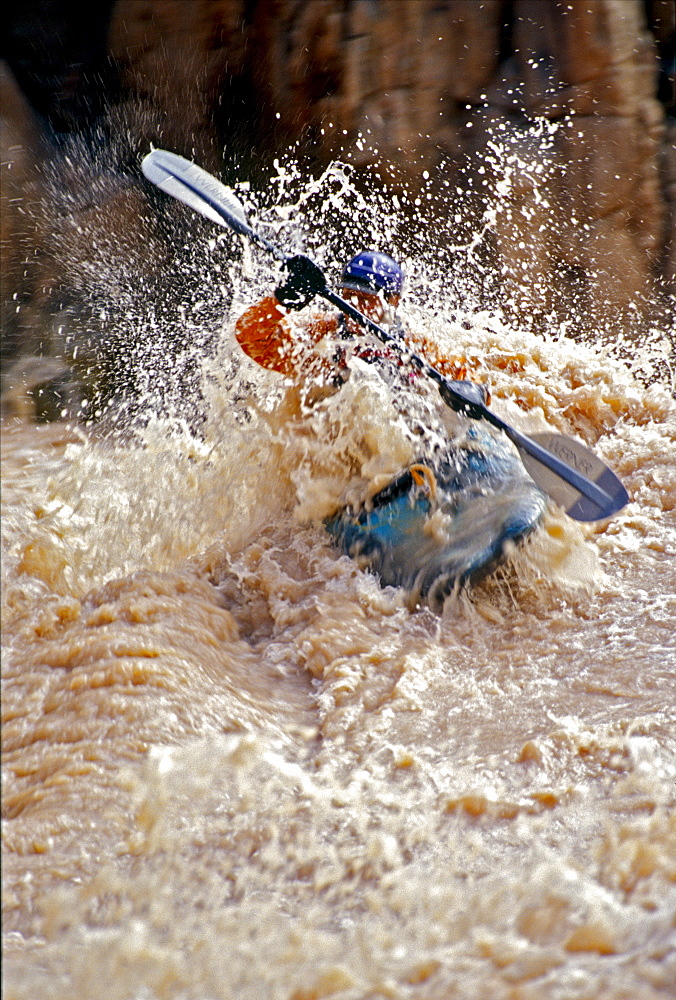 Angelina Wolf kayaking on the Colorado river, Grand Canyon, Arizona.