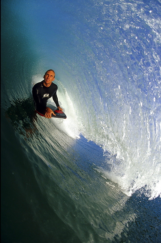 Ross Mcbride in a mid morning tube in San Diego, California.