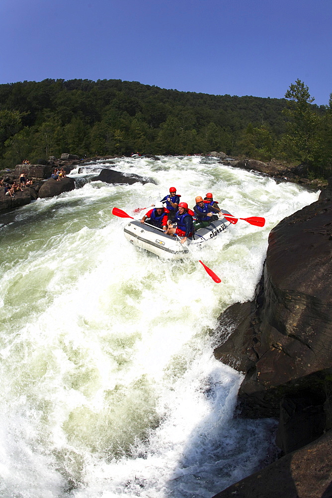 Whitewater rafters on the Upper Gauley River near Summersville, WV.