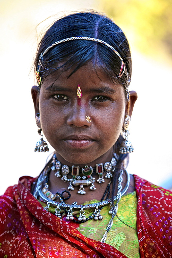 Tribal girl from Rajahstan.  India, 2007.