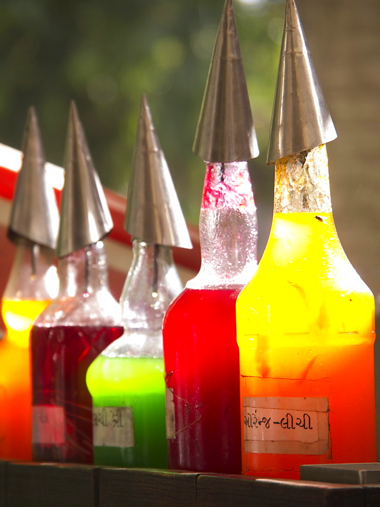 Flavorings for making sweetned ice desert in Ahmedabad, Gujarat, India.