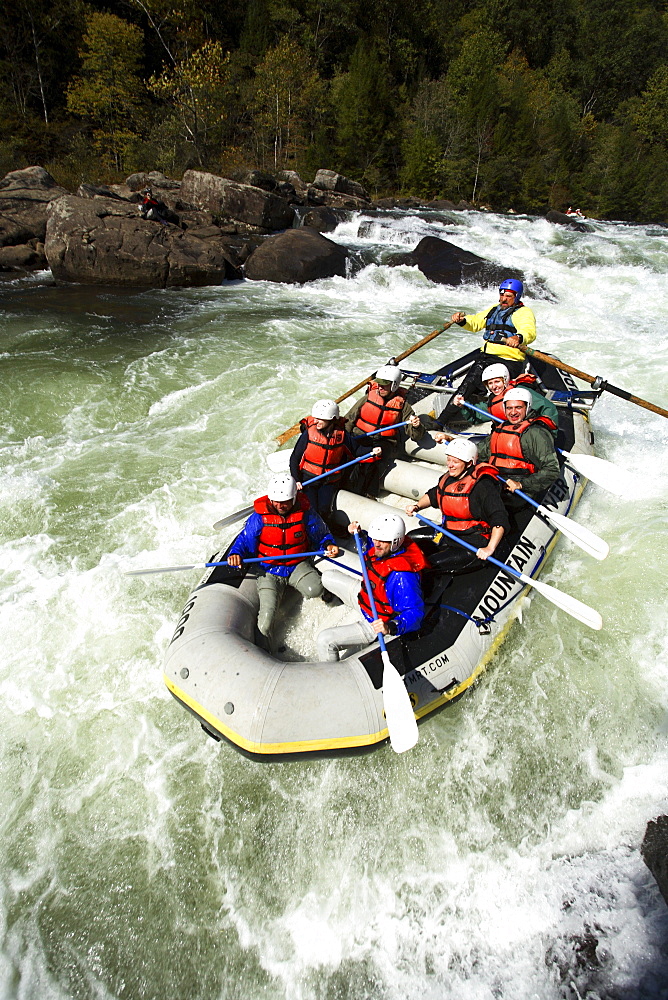 Unknown rafters roll through the infamous Pillow Rock rapid on the Upper Gauley River near Fayetteville, WV