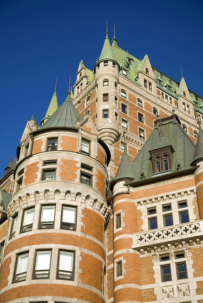 The famed Chateau Frontenac in Old Quebec; a World Heritage Site in Quebec; Canada.