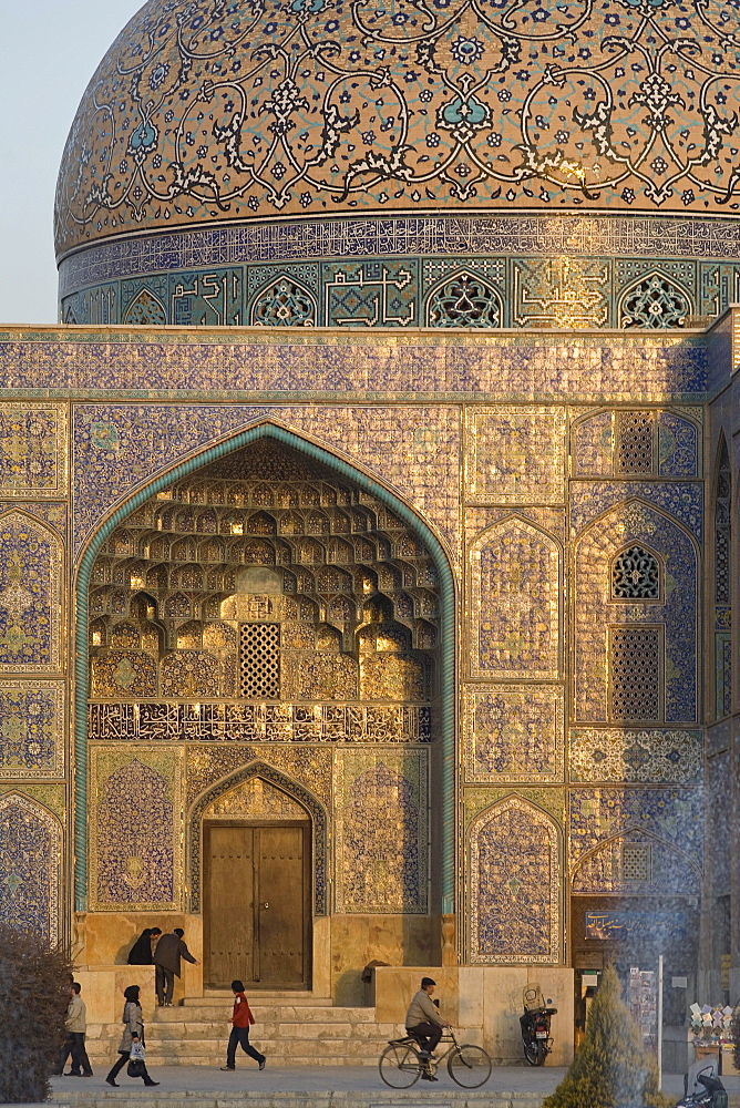 Esfahan, Iran - February, 2008: 17th century Sheikh Lotfollah mosque in Imam Square in Esfahan, Iran was built by Shah Abbas I for the women in his harem.