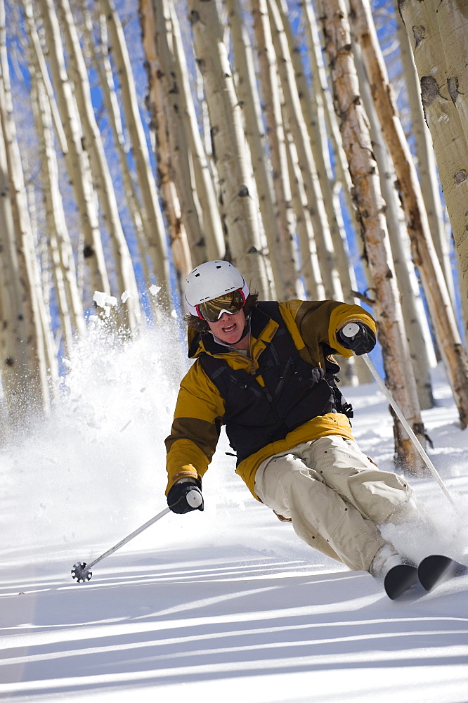 Man skiing in Aspen, Colorado.