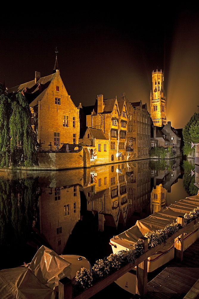 This view, taken from the Rozenhoedkaai (street and walkway), is considered the most photographed spot in Bruges.