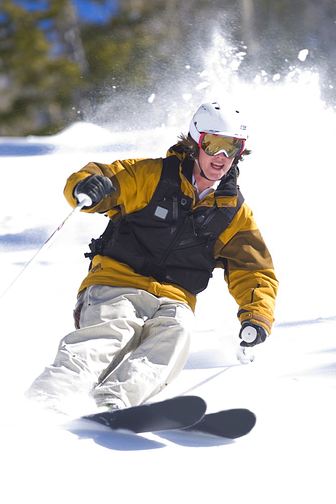 Pat Sewell skiing in Aspen, Colorado