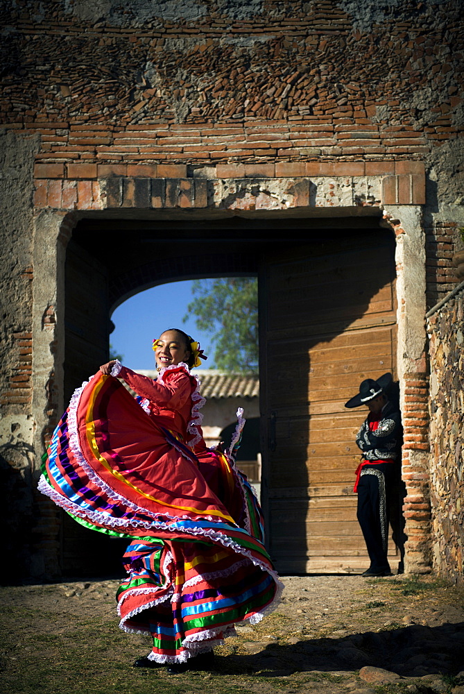 Young dancers perform at Hacienda Las Trancas, a 450 year old structure located near three Spanish Colonial cities of San Miguel de Allende, Guanajuato, and Dolores Hidalgo.