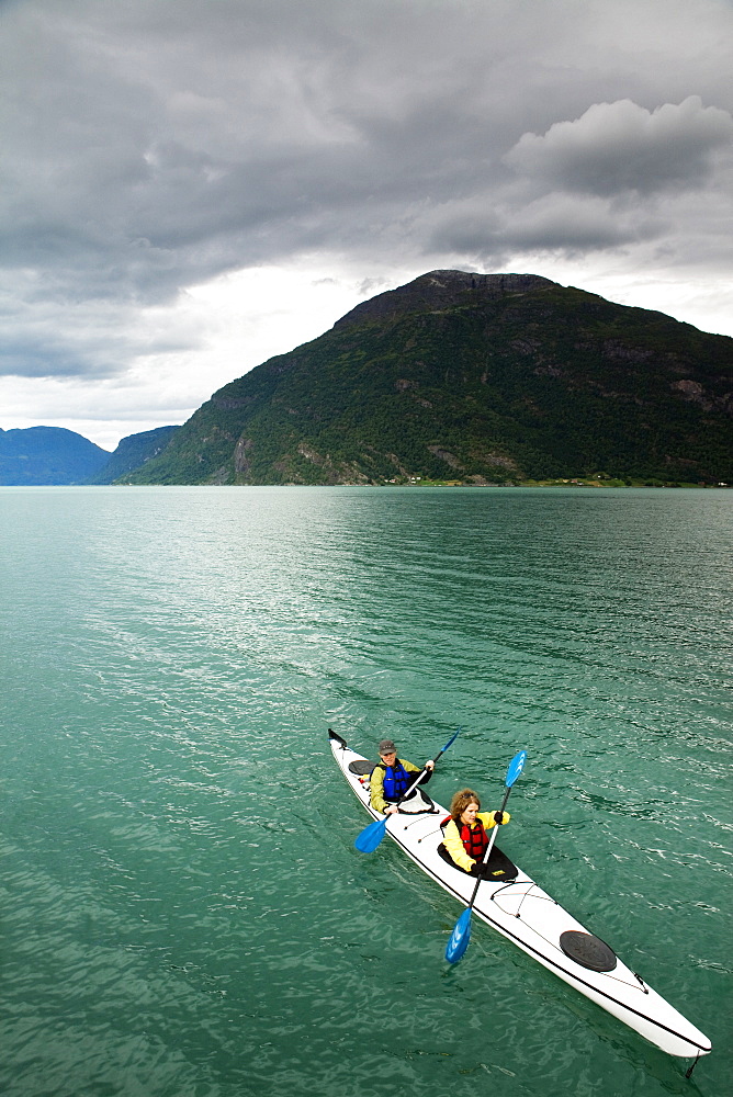 Sea Kayaking in the Sognefjord, Norway.