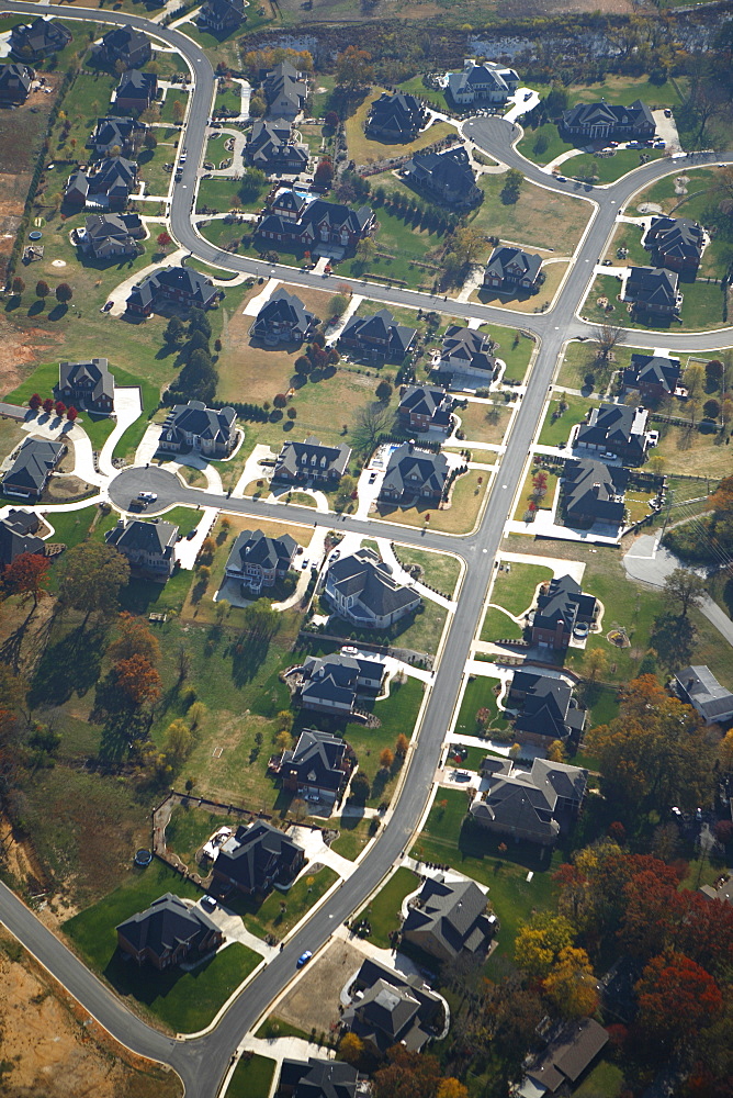 Aerial view new cluster homes in Chattanooga, TN