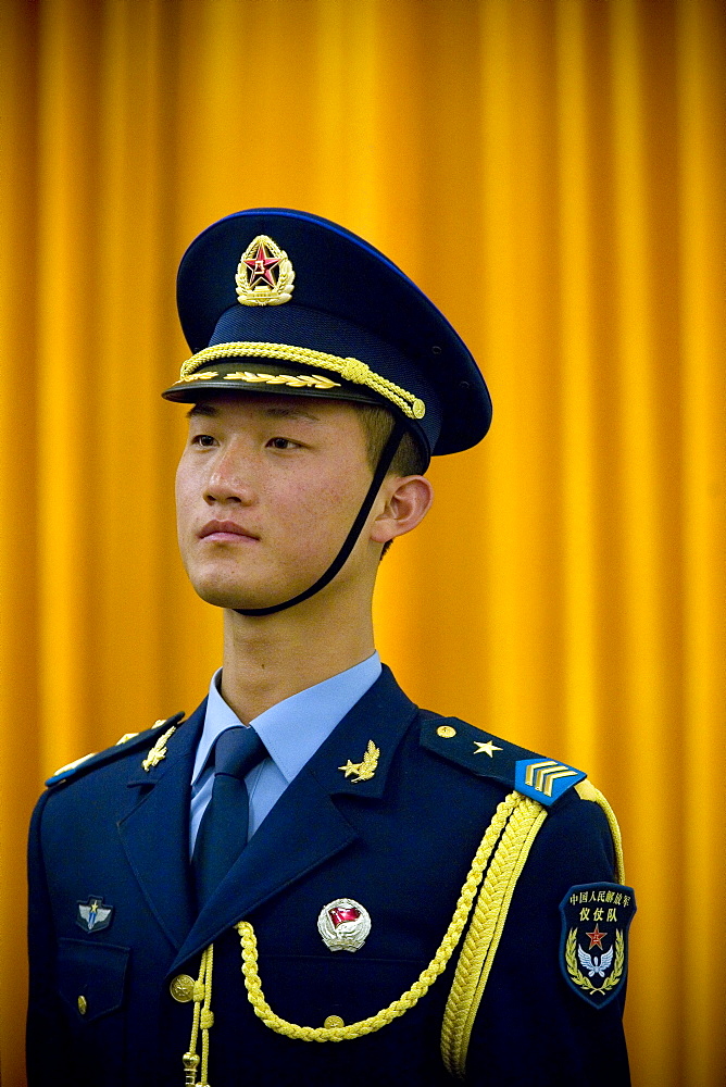 A member of the Chinese Honor Guard, Beijing, China.