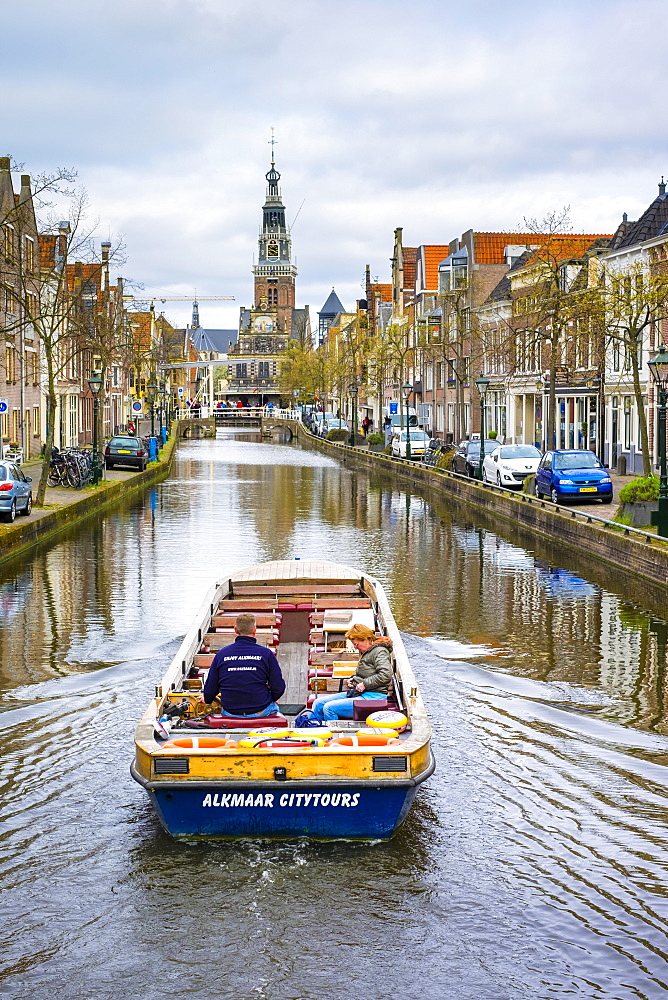 Waaggebouw And Canal In Alkmaar, Netherlands