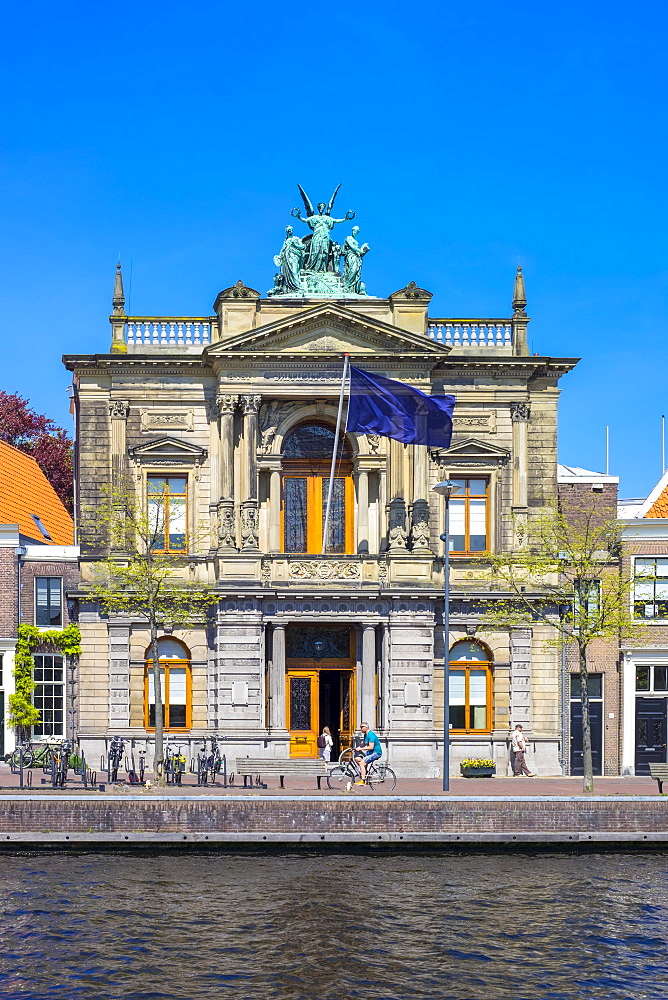 Teylers Museum Along The River Spaarne In Netherlands