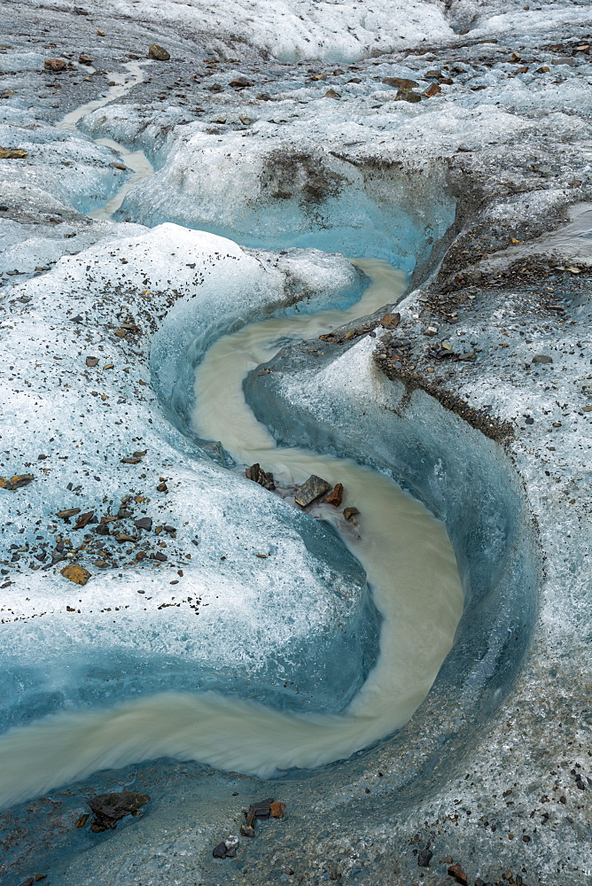 High Angle View Of Sheridan Glacier Near Cordova, Alaska, Usa