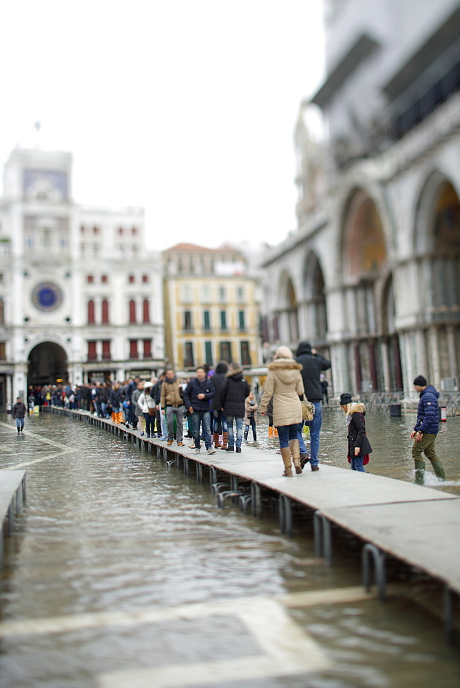 Tourist Crowded In Pizza San Marco In Venice, Italy