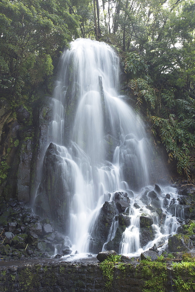 Waterfall cascading over rocks